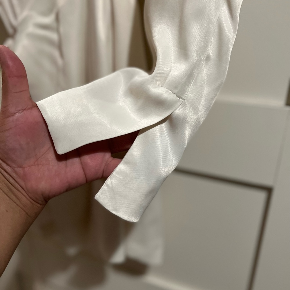 Zara cream satin wrap dress. Too big brand new, still with tags.